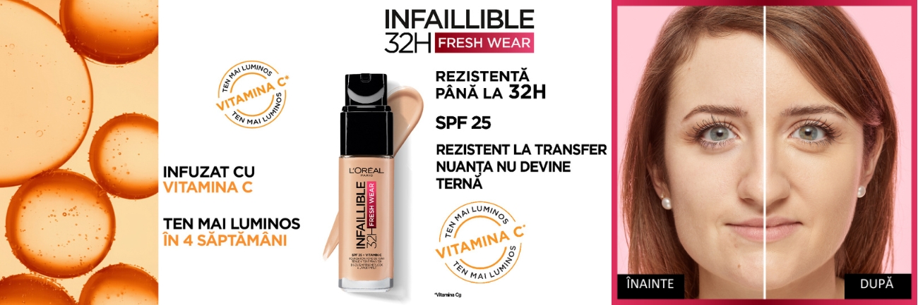 Fond de ten rezistent la transfer Infaillible 32H Fresh Wear, 145 Rose Beige